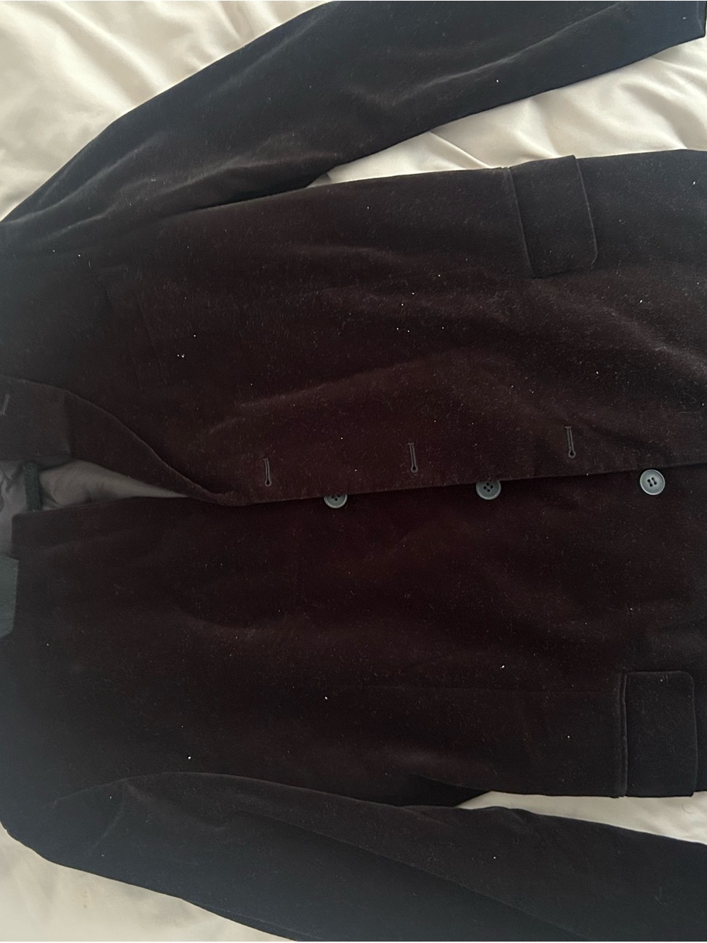 Andrew Fezza Black Velvet Pea Coat